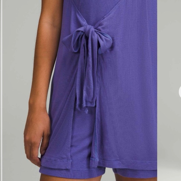 Lululemon Modal Wrap Romper 4" Skort Mini Dress Charged Indigo Purple size 4 - Picture 4 of 11